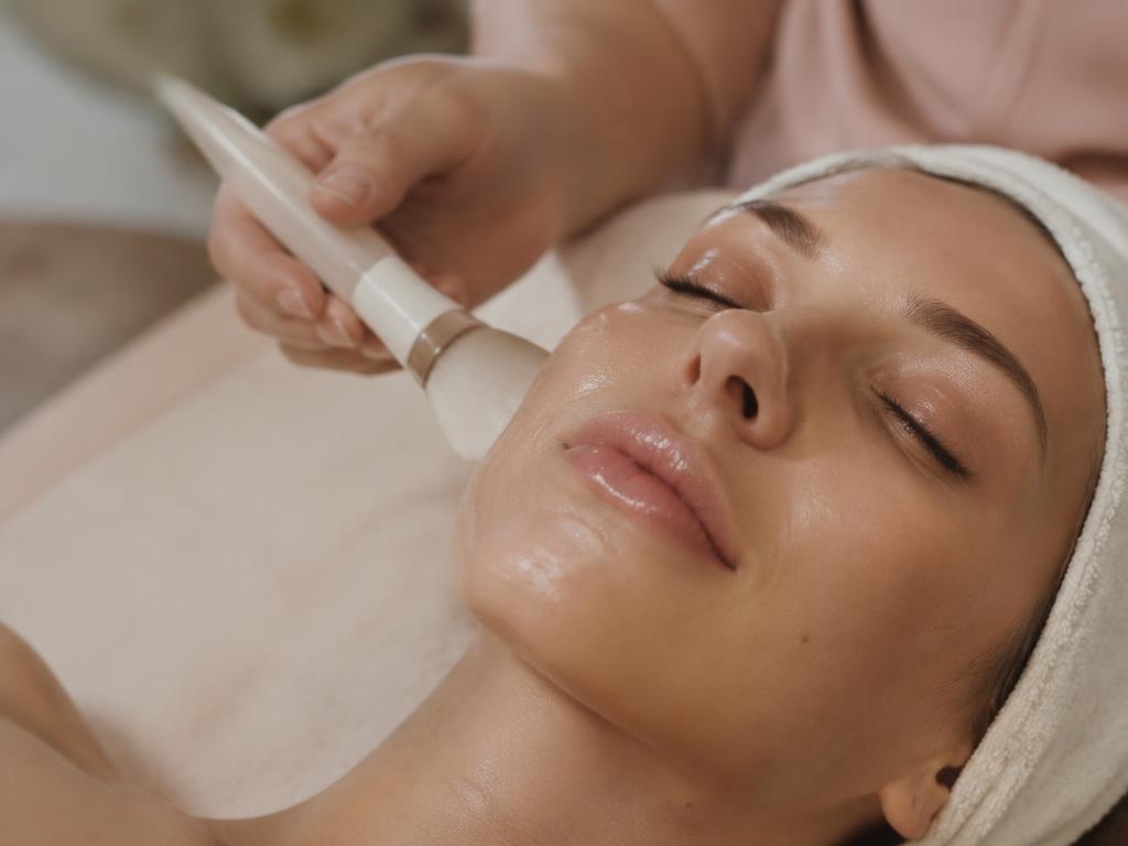 Client receiving a facial treatment